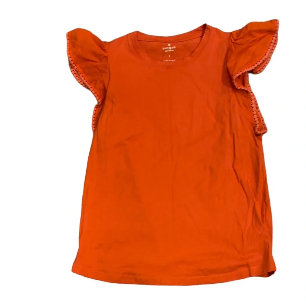 Kate Spade‎ Flutter Sleeve Broome Street Top Red Orange Cherry Pepper